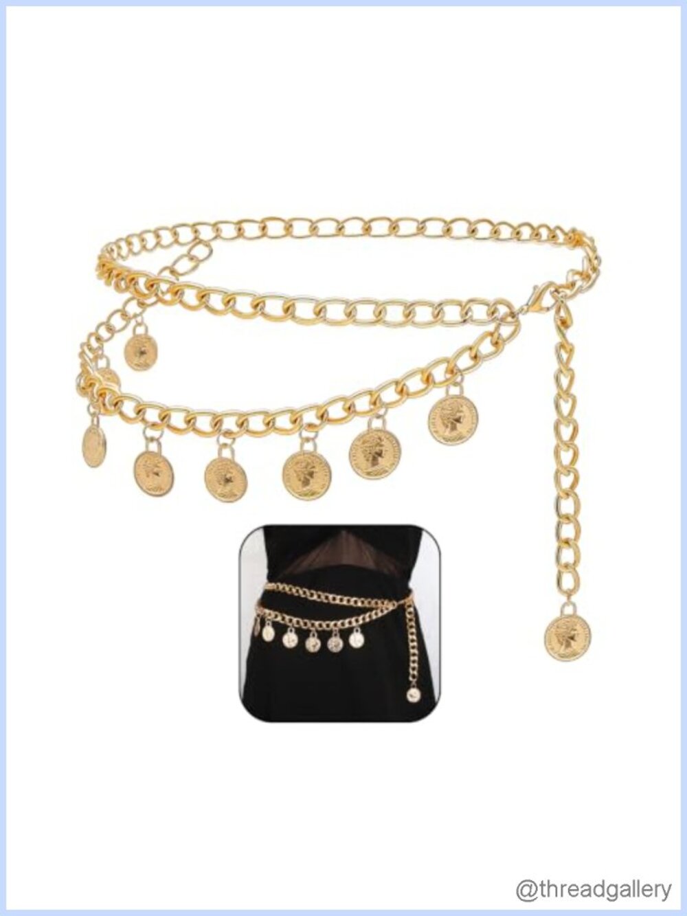 Pirate Waist Chain Multilayer Metal Adjustable Body Belly Chain Boho Coin